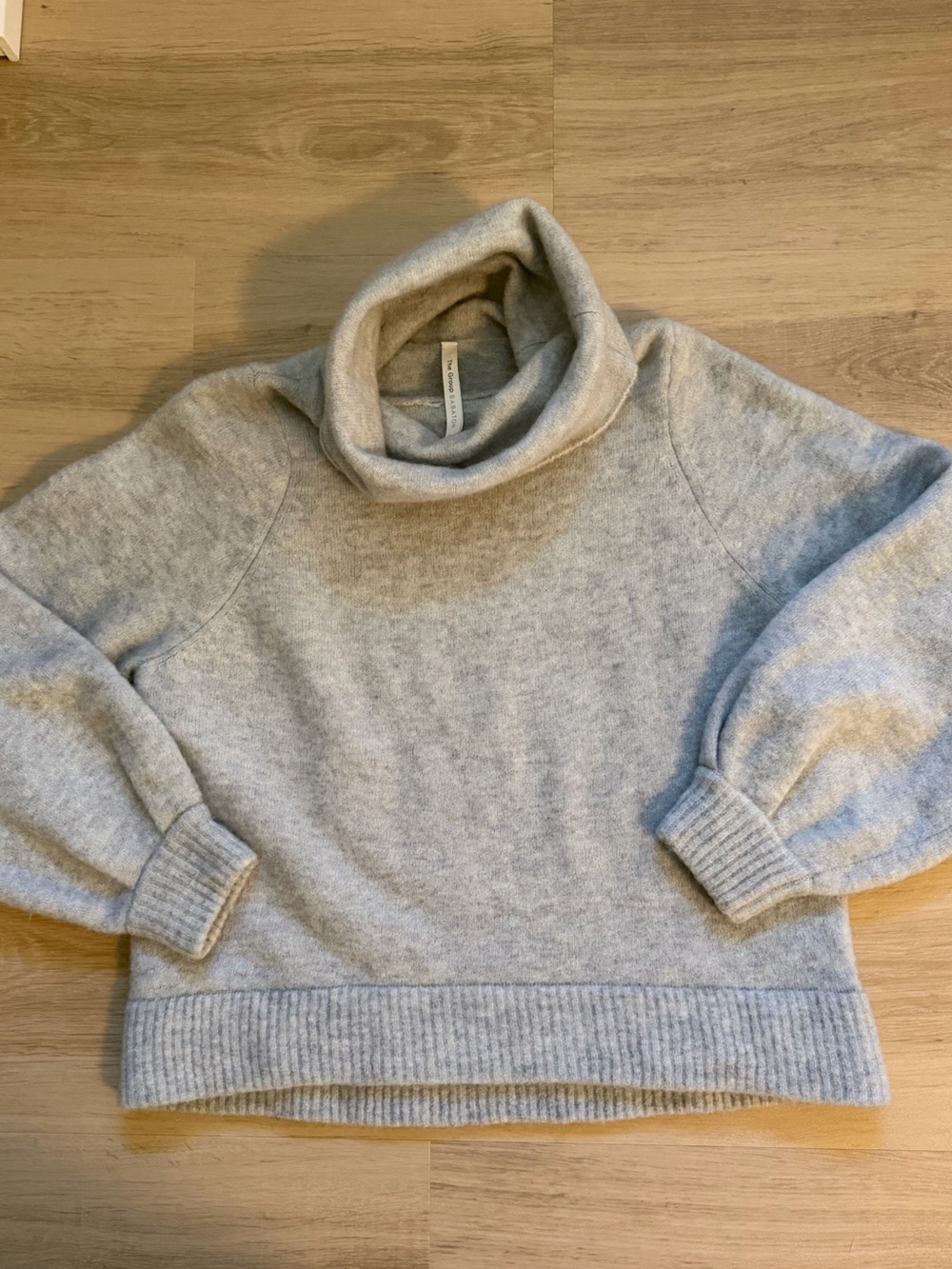 Babaton Women’s Turtleneck Sweater in Light Gray Aritzia mohair